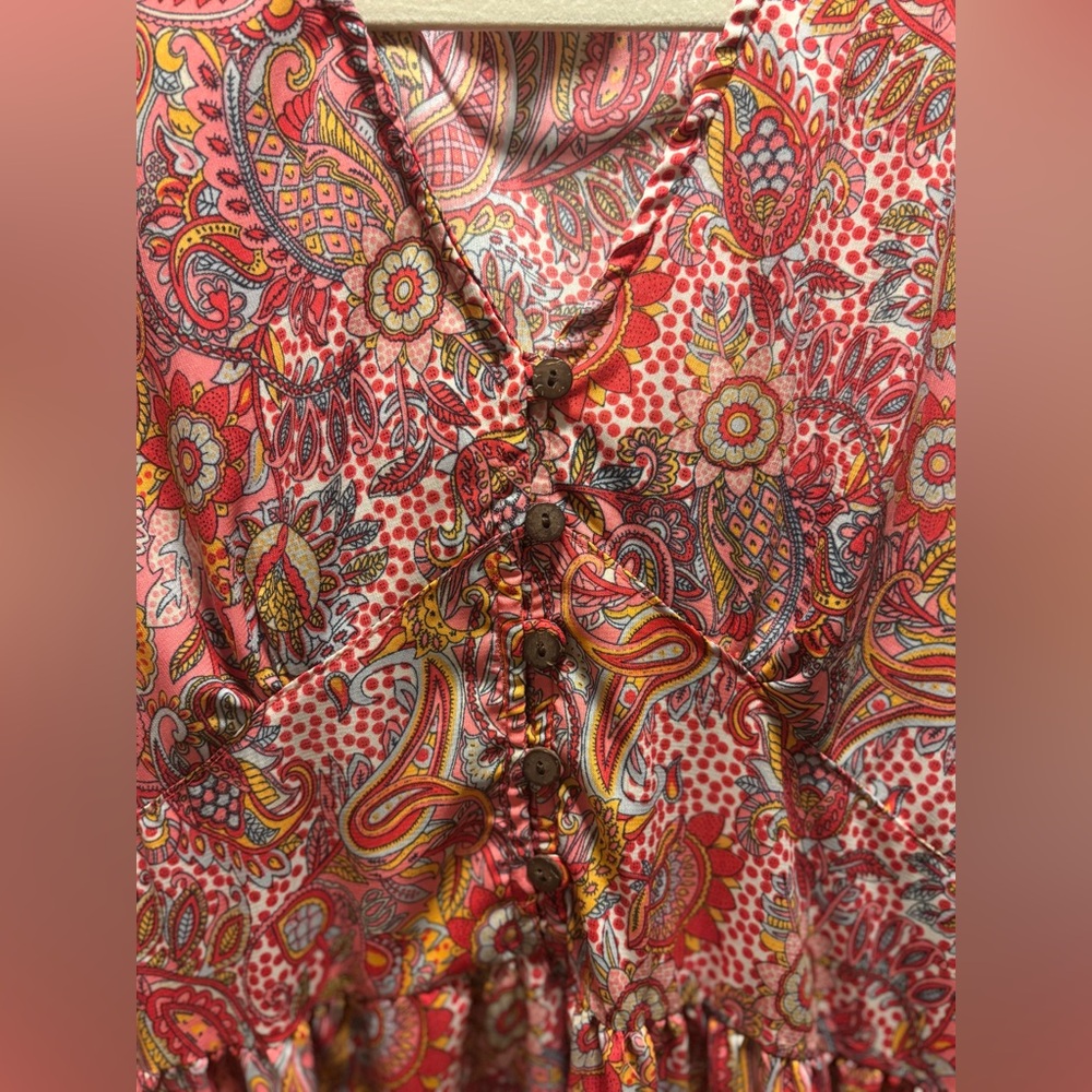 Boemo Pink Paisley Boho Maxi Dress | Size L πΈπΈπΈ Beautiful! - Picture 4 of 10